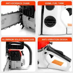 Topteng 52CC Chainsaw Gas for Trees, Wood Cutting 2-Cycle