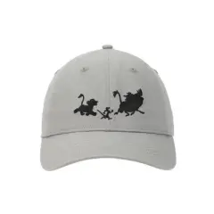 Lion King Simba Timon & Pumba Silhouettes Men's Gray Unstructured Baseball Cap