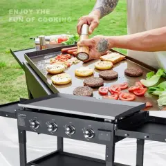 SUGIFT 4-Burner Gas Grill  60000 BTU Propane Griddle with Side Board