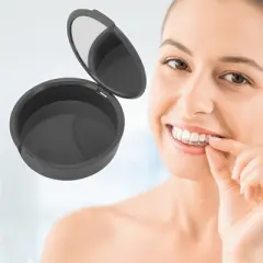 Unique Bargains Round Braces Box with Mirror 1 Pc