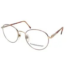 Calabria Designer Round Blue Light Filter Reading Glasses Fundamental Gold 52mm