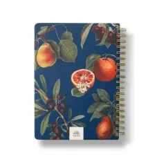 PAPIER 150pg Recipe Journal 9.84"x7.48" Floating Fruit: Guided Spiral Notebook for Recipes, Hard Cover