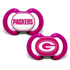 BabyFanatic Officially Licensed Unisex Pacifier 2-Pack - Pink NFL Green Bay Packers