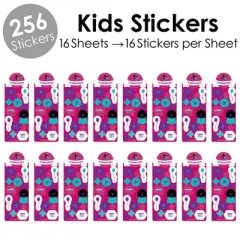 Big Dot of Happiness Tumble, Flip and Twirl - Gymnastics - Gymnast Birthday Party Favor Kids Stickers - 16 Sheets - 256 Stickers