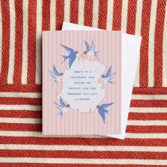 Wedding Greeting Card Pack Sets (3 ct) Swallows wedding Wishes by Ramus & Co