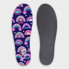 Kids' FLAT SOCKS No Show Cushioned Socks - One Size Fits Most Rainbow: Trim to Size, Polyurethane Foam, Foot Odor Control