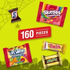 Mars - Skittles Gummies, Snickers & More Halloween Gummy Candy and Chocolate  Variety Mix Bulk - 66.44oz/160ct