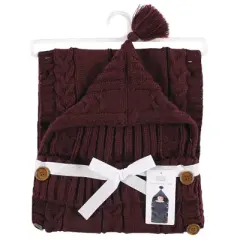 Hudson Baby Infant Girl Knitted Baby Lounge Stroller Wrap Sack, Burgundy, One Size