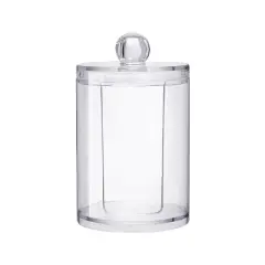 Transparent Round Plastic Cosmetic Box Cotton Pads Storage Box