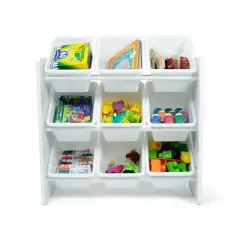 Cambridge White Toy Storage Organizer with 9 Storage Bins White - Humble Crew