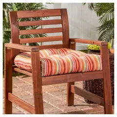 Watermelon Stripe Outdoor Seat Cushion - Kensington Garden