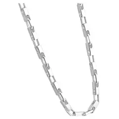 Pompeii3 Men's Steel Single Tone 6mm Oval Link Flexible 24 " Necklace