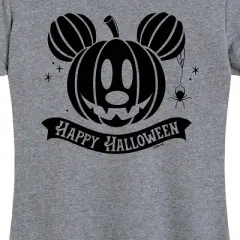 Women's - Disney - Mickey's Halloween Pumpkin Short Sleeve Graphic T-Shirt