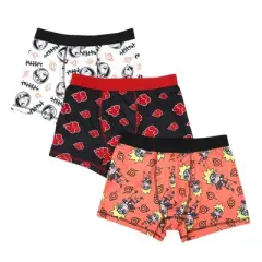 Naruto Anime Cartoon Mens Underwear Boxer Briefs 3pk Set