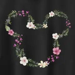 Junior's Mickey & Friends Floral Logo Racerback Tank Top