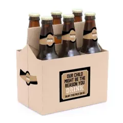 Big Dot of Happiness Coach Appreciation Gift - First Day of School or Christmas Gifts for Women and Men - 6 Beer Bottle Label Stickers and 1 Carrier