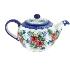 Blue Rose Polish Pottery 8C WR Unikat Large Teapot