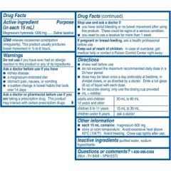 Genuine Philips Milk of Magnesia Saline Laxative Original 4 oz, 1 Count