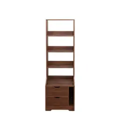 Cesicia Night Stand with Bookshelf, Night Stand with 2 Storage Drawers for Bedroom