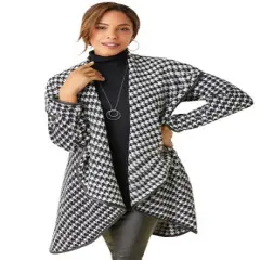 Jessica London Women&rsquo;s Plus Size Faux Leather-Trim Sweater