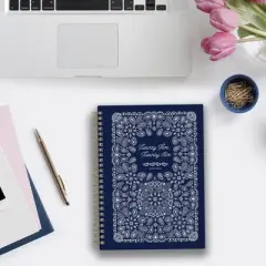 Blue Sky 5.875"x8.625" 2025-2026 Weekly/Monthly Wirebound Planner Printed Buckaroo Navy