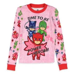 PJ Masks Toddler Girls' Gekko Catboy Owlette Title Logo Sleep Pajama Set Pink