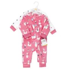Hudson Baby Infant Girl Plush Jumpsuits, Llama