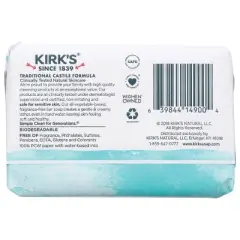 Kirk's Gentle Castile Soap - Fragrance Free 4 oz Bar