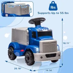 6V Ride-On Car for Kids Ages 3+ &ndash; All-Terrain Electric Toy Truck with 4.5Ah Rechargeable Battery, LED Lights, Built-in Music & Storage