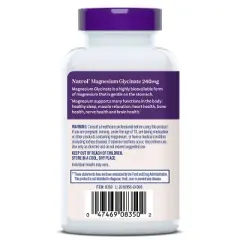 Natrol High Absorption Magnesium Glycinate 240mg Capsules for Healthy Sleep and Body - 30ct