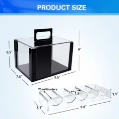 GSE Acrylic Casino Poker Chip Case &ndash; Holds 600 Chips with 6 Chip Trays/Holder for Poker and Gaming