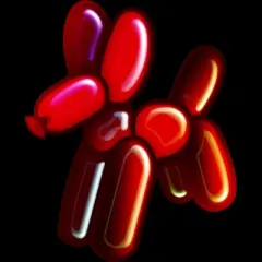 Junior's Design By Humans Balloon Animal - Dog (red) By TaliRachelle T-Shirt