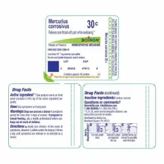 Mercurius Corrosivus 30C by Boiron Homeopathic Single Medicine For Cough, Cold & Flu  -  80 Pellet