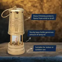 Kings County Tools 8.5in Brass Miners Oil Lamp