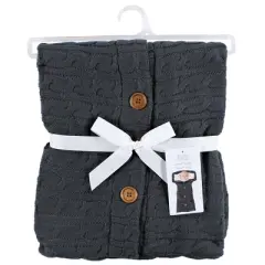 Hudson Baby Infant Boy Faux Shearling Knitted Baby Lounge Stroller Wrap Sack, Charcoal, One Size