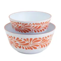 Infuse 2pc Melamine Oval Serving Bowl Set Orange