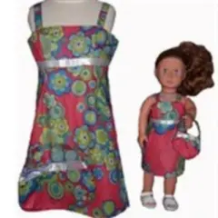 Doll Clothes Superstore Size 10 Matching Girl And Doll Red Flower Sundress With Purse