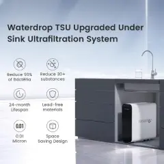 Waterdrop TSU Ultra-Filtration Under Sink Water Filter System with Faucet Extra 1 PP Replacement Filter