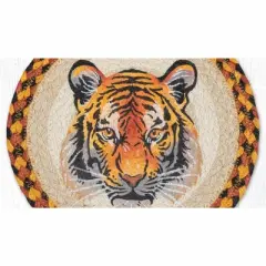 Earth Rugs Hand-Braided Bengal Tiger Round Trivet Hot Pad 10 Inch