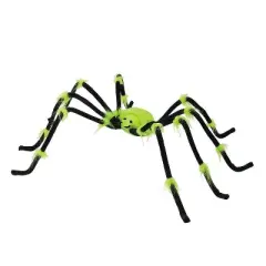50" x 4" Green Illuminated Spider Halloween Decoration