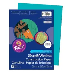 Pacon Prang Construction Paper Turquoise 9" x 12" 50 Sheets Per Pack 10 Packs (PAC7703-10)