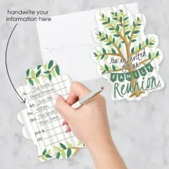 Big Dot of Happiness Family Tree Reunion - Shaped Fill-in Invitations - Family Gathering Party Invitation Cards with Envelopes - Set of 12