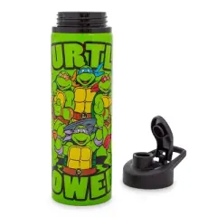 Silver Buffalo Teenage Mutant Ninja Turtles "Turtle Power" Stainless Steel Water Bottle