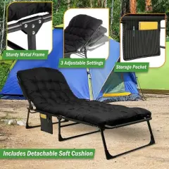 Wakeman Outdoors Camping Cot with Cushion