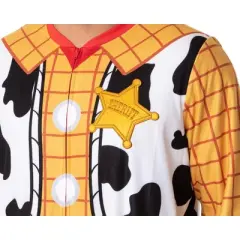 Disney Mens' Toy Story Movie Sheriff Woody Costume Footless Union Suit Multicolored