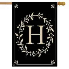 Briarwood Lane Classic Monogram Letter H House Flag Double-Sided 28" x 40"