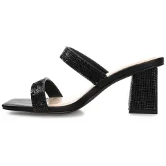 Journee Collection Womens Shandee Tru Comfort Foam Rhinestone Detail Block Heel Sandals