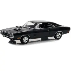 1970 Dodge Charger with Blown Engine Black "Artisan Collection" Series 1/18 Diecast Model Car by Greenlight
