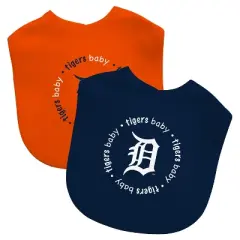 Baby Fanatic Officially Licensed Unisex Baby Bibs 2 Pack - MLB Detroit Tigers