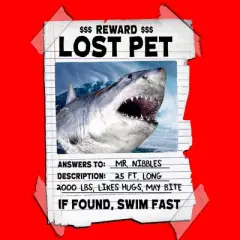 Lost Pet Shark Youth boys Red Graphic Tee